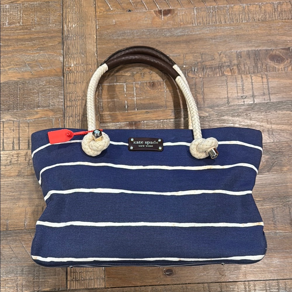 Kate Spade Navy and White Striped Tote Bag